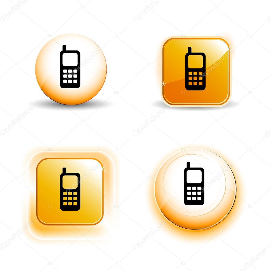 Small Set of Shiny Glossy Mobile Phone Icons