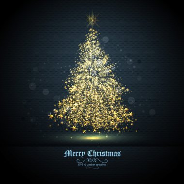 Noel ağacı ışıkları ile tebrik kartı