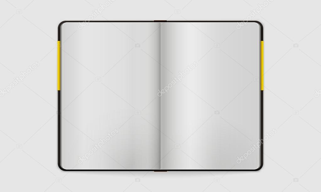 Open Notebook with Blank Pages