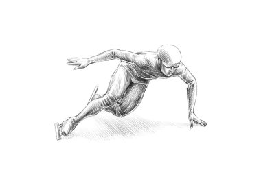 Kısa Kulvar hız patencisi handdrawn kroki kalem çizimi