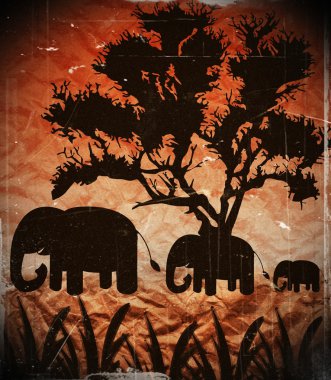 fil siluet doğa kağıt tasarımı