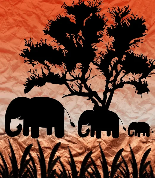Fil siluet doğa kağıt tasarımı — Stok fotoğraf