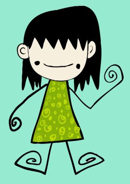 Erkek ve kız çizgi film