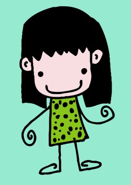 Erkek ve kız çizgi film