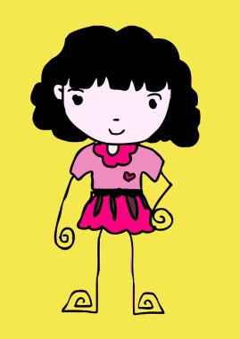 Erkek ve kız çizgi film