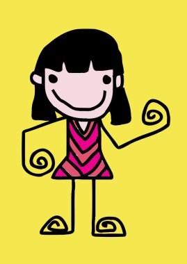 Erkek ve kız çizgi film