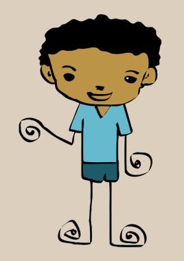 Erkek ve kız çizgi film