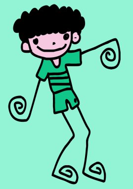 Erkek ve kız çizgi film