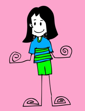 sevimli çizgi mutlu insanlar jaidee aile tarzı