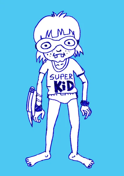 Super enfant super héros garçon — Image vectorielle