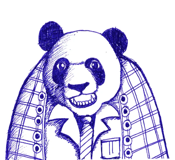 Animales de dibujos animados y oso panda en Jaidee Family Style — Archivo Imágenes Vectoriales