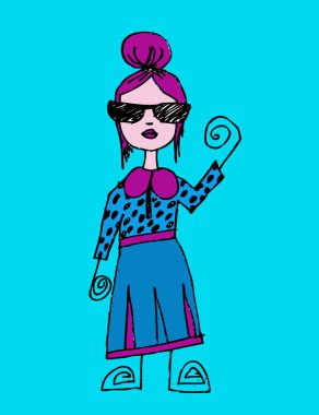 güzel kadın karikatür jaidee aile tarzı