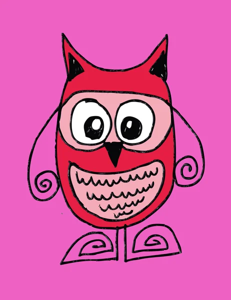 Animaux de bande dessinée et dessin animé hibou dans le style familial Jaidee — Image vectorielle