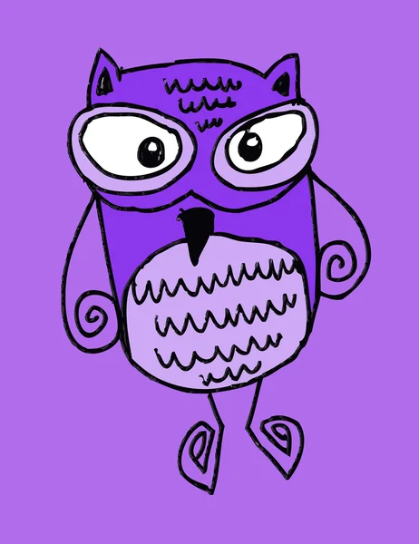 Animaux de bande dessinée et dessin animé hibou dans le style familial Jaidee — Image vectorielle