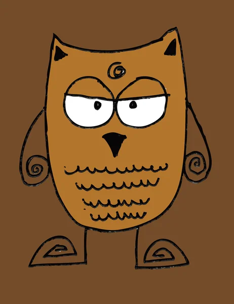 卡通动物和猫头鹰卡通贾德家庭风格 — 图库矢量图片