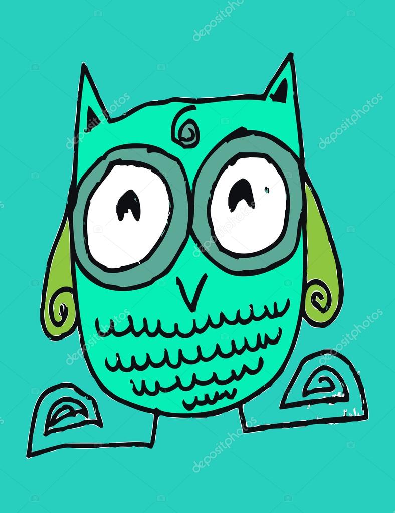 Kreskówka Zwierząt I Rysunek Sowa W Stylu Rodzinnym Jaidee