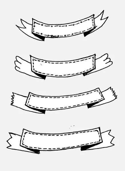 Rubans Étiquettes Étiquettes Style vintage rétro — Image vectorielle