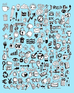 doodle simgeler elle çizilmiş vektör çizim fikir