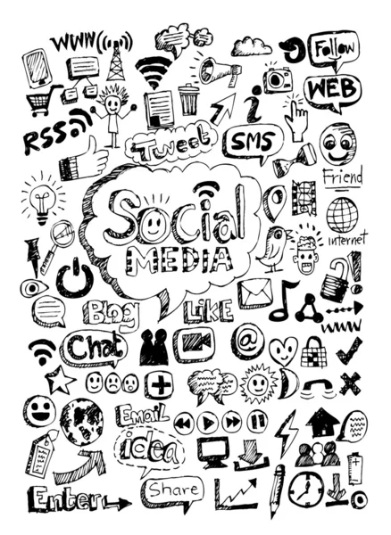 Doodle pictogrammen hand getrokken vector illustratie idee — Stockvector