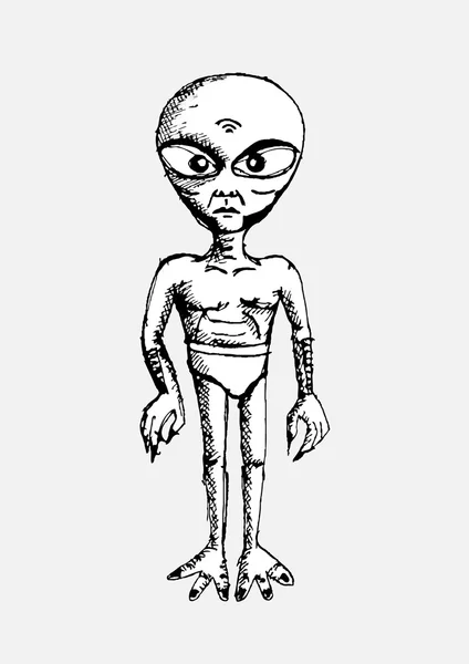 Cartoon Character Alien — Stock Vector