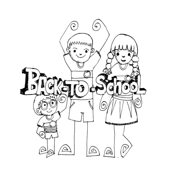 Back to school and Cute schoolchild — Stock Vector