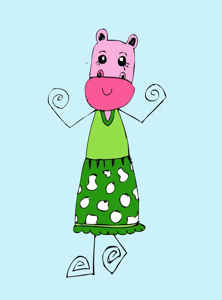 Illustration vectorielle d'Hippopotame — Image vectorielle
