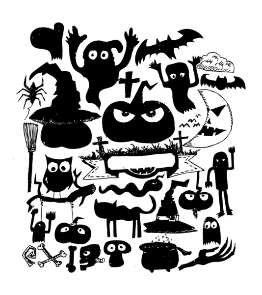 Cadılar Bayramı tatil arka plan doodle — Stok Vektör