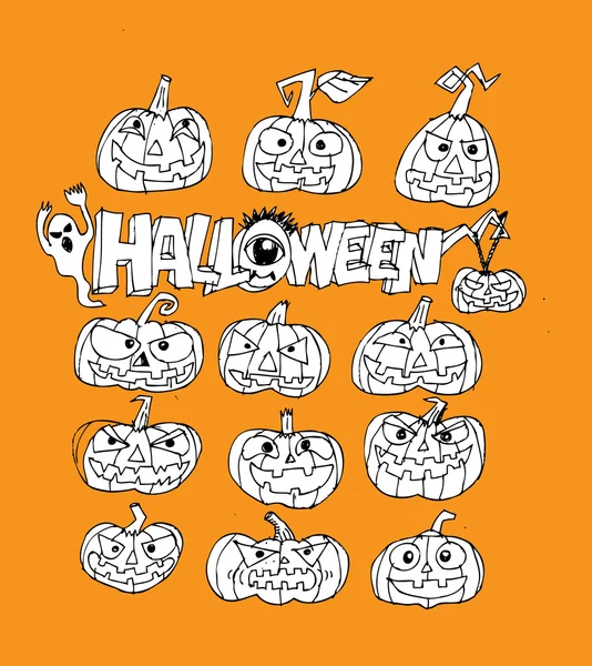 Halloween pompoenen achtergrond — Stockvector