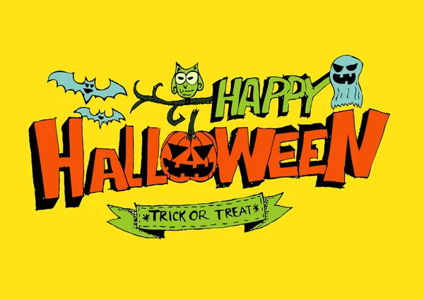 Feliz tema de Halloween e halloween fundo abóbora fantasma — Vetor de Stock