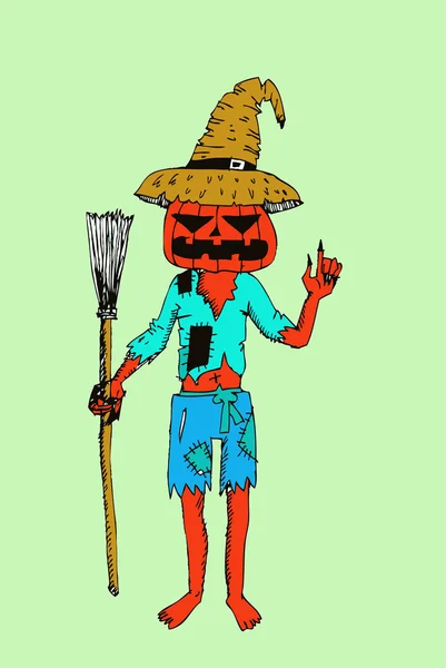 Fröhliche Halloween-Thema und Halloween-Hintergrund Kürbis Geist — Stockvektor