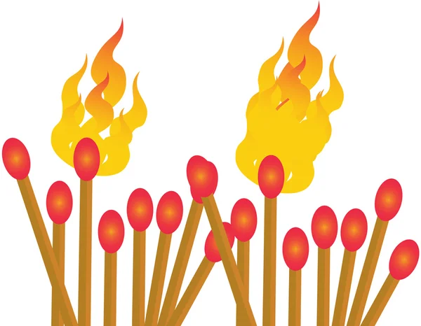 Allumettes en feu — Image vectorielle