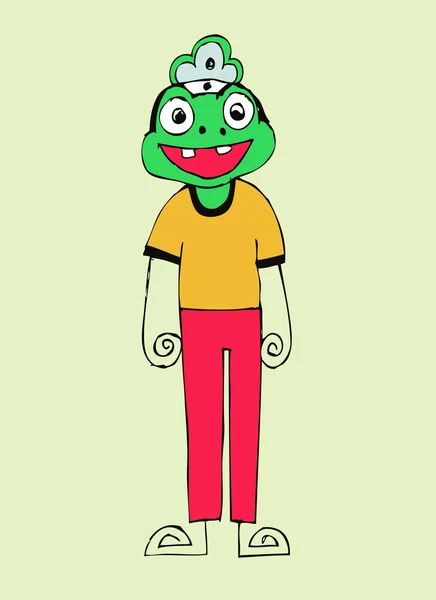 贾德家庭风格的青蛙 — 图库矢量图片