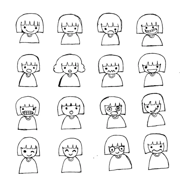 A set of cute little girl — Stock Vector