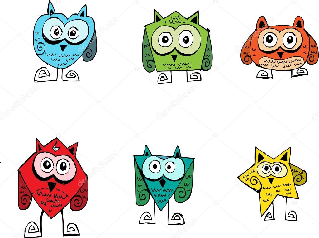 Cute Collection of Bright Owls