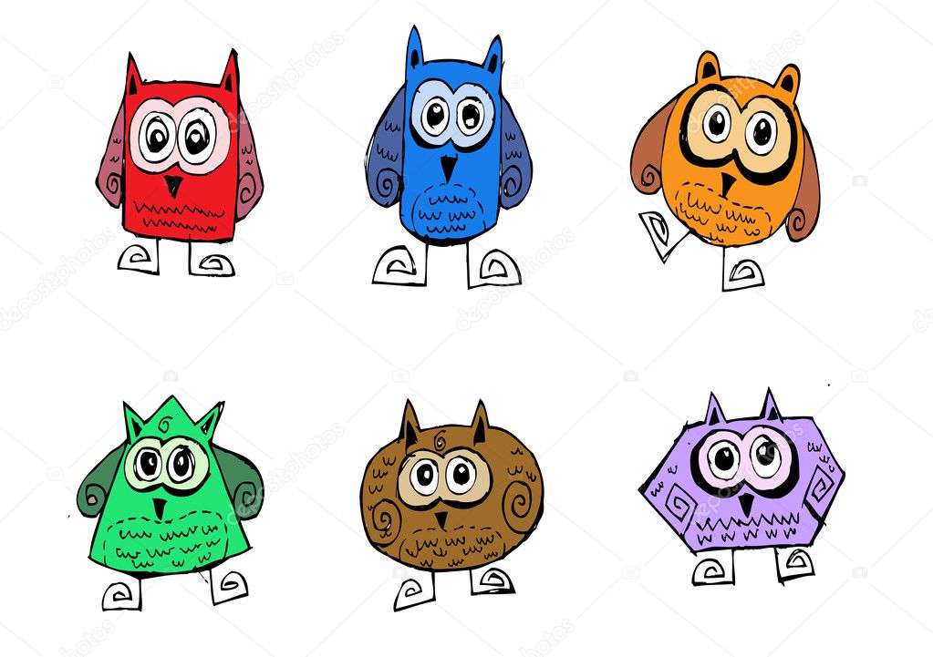 Cute Collection of Bright Owls