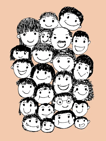 People faces cartoon — Stock Vector