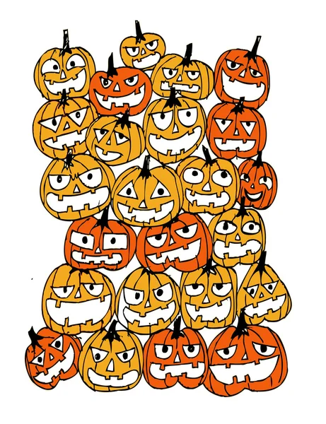 Doodle halloween férias fundo — Vetor de Stock