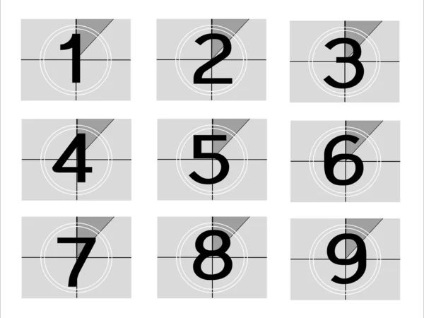 Numeri conto alla rovescia film . — Vettoriale Stock