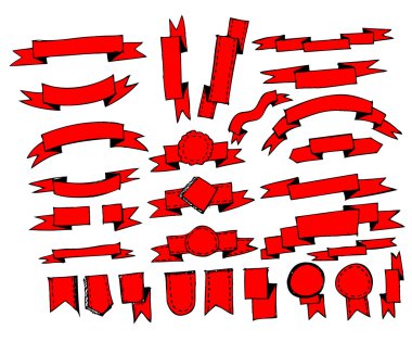 şeritler, retro vintage tarzı Etiketler Etiketler