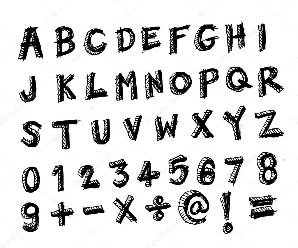 Font sketch Hand drawing vector letters