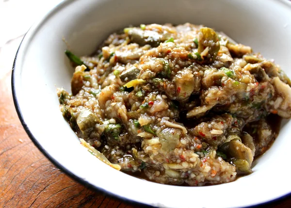 Thai Spicy eggplant thai food — Stock Photo, Image