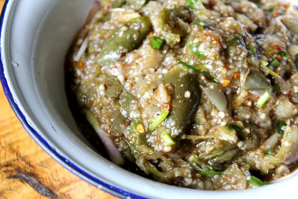 Thai Spicy eggplant thai food — Stock Photo, Image