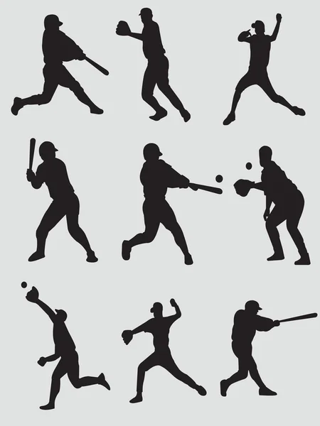 Jugadores de béisbol — Vector de stock