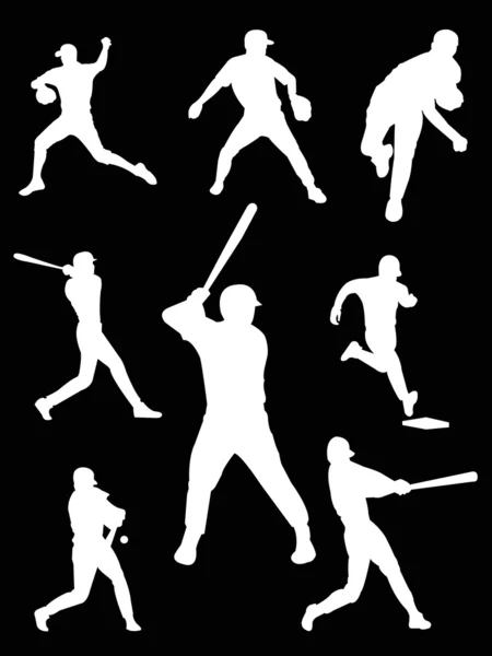 Beyzbol oyuncuları — Stok Vektör