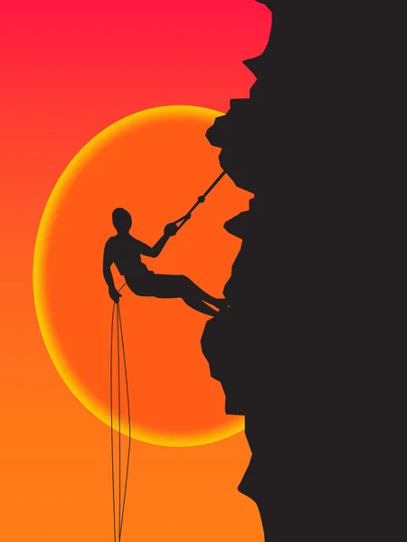 Escalada de montañas — Vector de stock