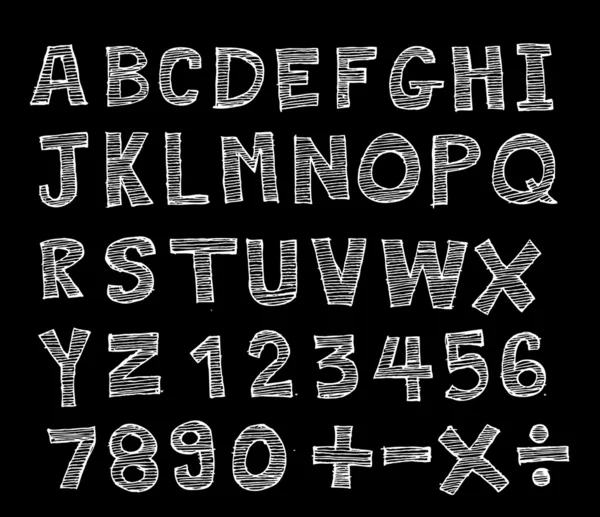 Alfabet in een zwarte bord — Stockvector