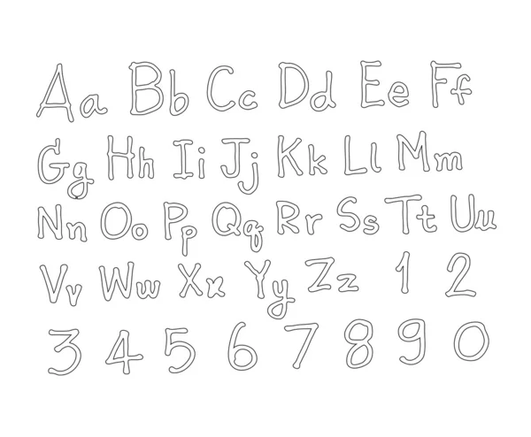Lettertype schets hand tekenen vector brieven — Stockvector