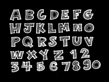 yazı tipi kroki el vektör mektup çizimi