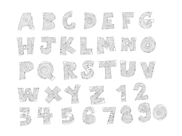 Lettertype schets hand tekenen vector brieven — Stockvector