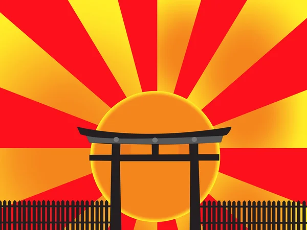 Puerta de Japón Símbolo abstracto — Archivo Imágenes Vectoriales